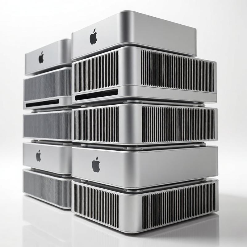 Stack of Mac Mini servers